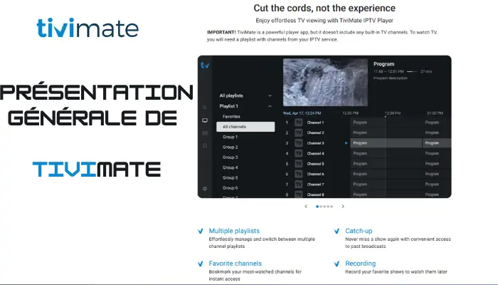 Présentation générale de TiviMate