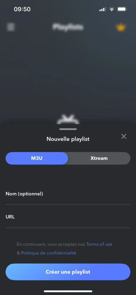 m3u sur un iphone
