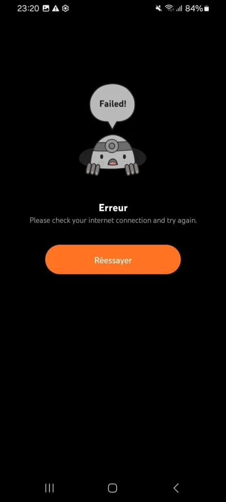 erreur empêchant le chargement des chaînes
