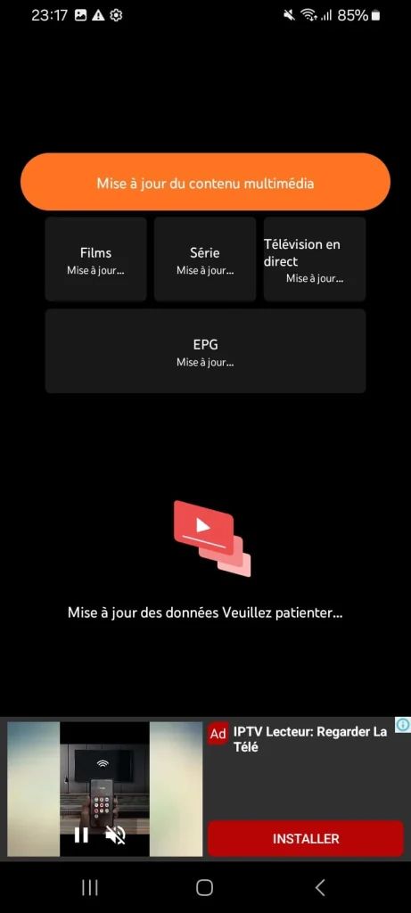 chargement l'abonnement