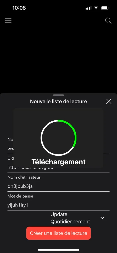 tenter d'entrer Xtream Code
