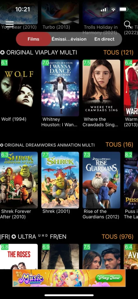 chargement de contenus rapide, experience iptv fluide